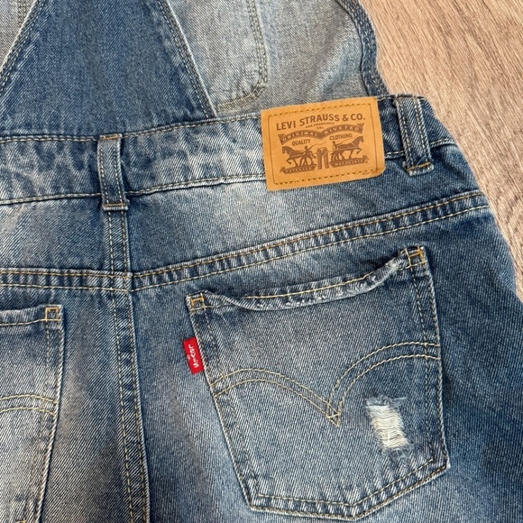 Levi’s Shortall Girls Denim Jean Overall 10 - Picture 5 of 7
